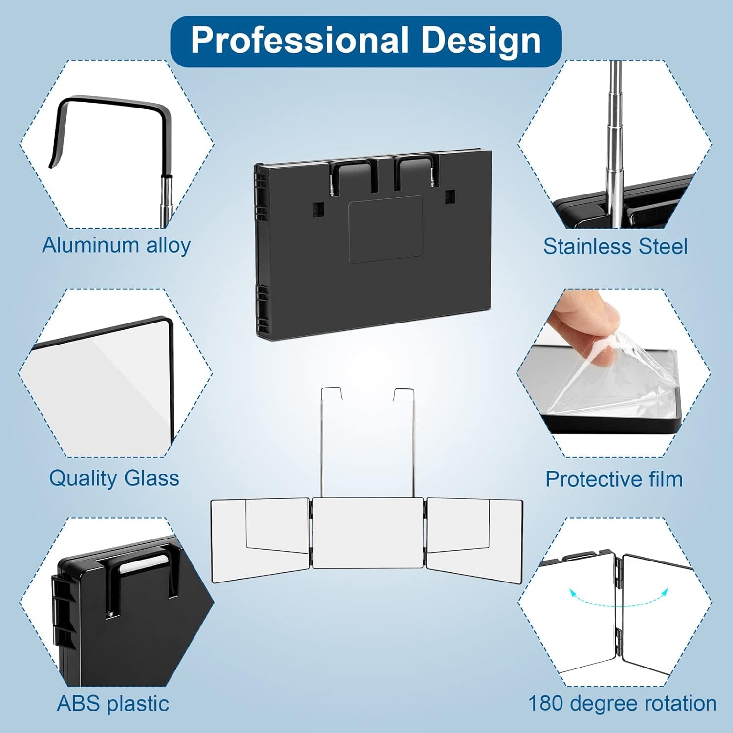 3 Way Mirror for Self Hair Cutting, Haircuts Mirror, Mirror for Men, Tri Fold Mirror 3 Way Mirror for Self Hair Cutting, Haircuts Mirror, Mirror for Men, Tri Fold Mirror
